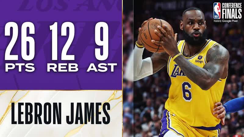 Le Bron James Drops DOUBLE DOUBLE In Game 1 vs Nuggets , May 16,