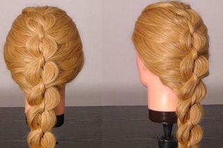 Braided hairstyles (5 Strand Braid). Плетение косы - цепочки из 5 прядей.