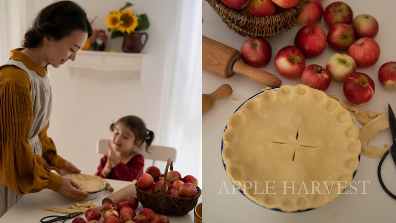 Apple Harvest, baking Apple Pie Slow living lifestyle, Little Women