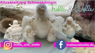Filzen einer Schneekönigin aus Märchenwolle / Needle felting snow queen