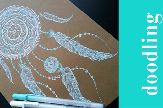 KARINATWIN #doodling рисуем ЛОВЕЦ СНОВ draw DREAMCATCHER АРТ терапия